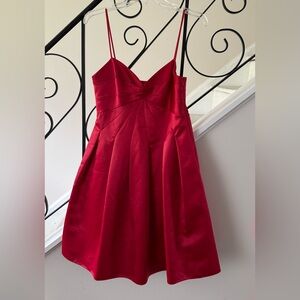 MARIA BONITA Red Satin Spaghetti Strap Party Dress NWT
